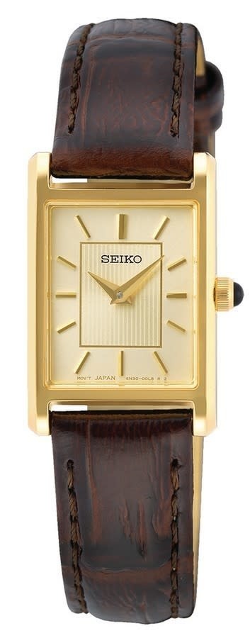 Seiko DAMES DOUBLE LEREN BAND BRUIN WR SWR066P1 Goud