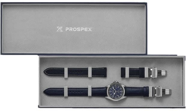 Seiko Seiko Horloge SPB531J1 Prospex Alpinist Night Sky Staal Automaat 200m Waterdicht Saffierglas met Blauwe Leren en Cavas Horlogeband 38mm Limited Editon 0446/3000 Navy