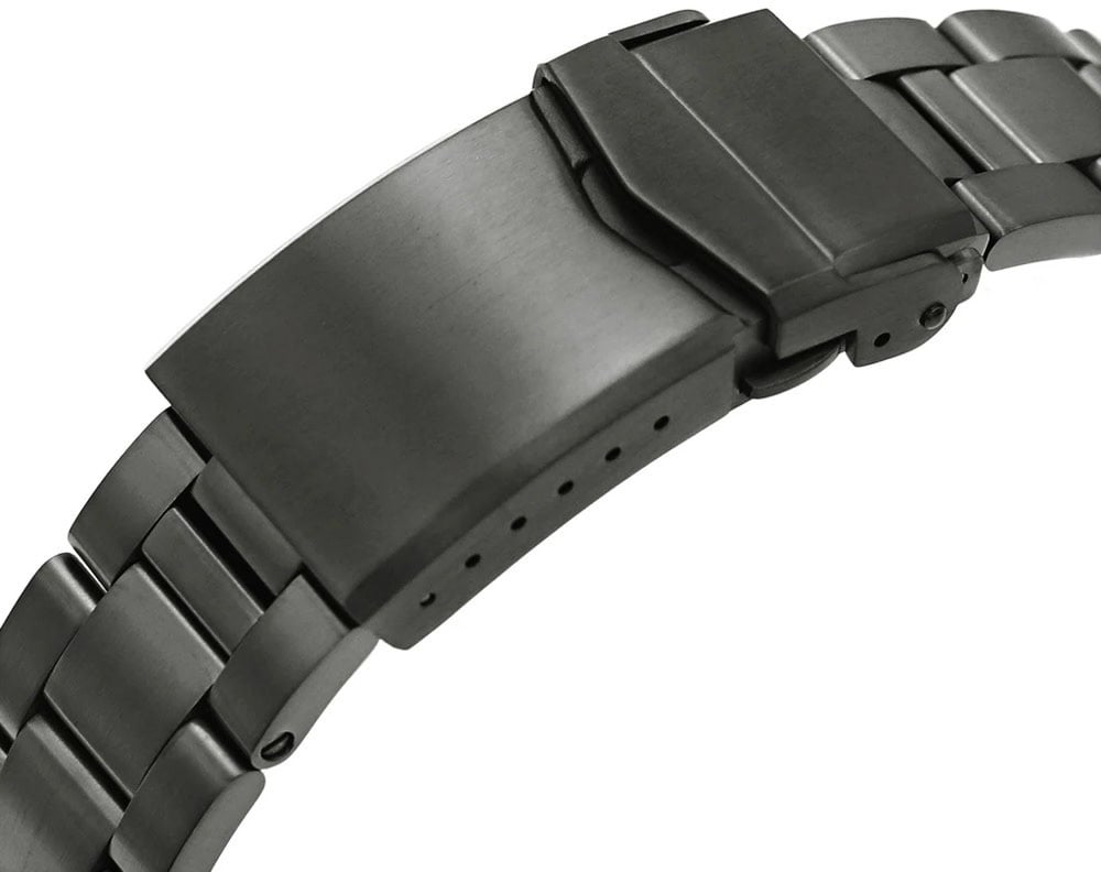 Seiko Seiko Horloge SRPD65k1 5 Sports Staal Automaat in Gun-Metal 100m Waterdicht met Zwarte Wijzerplaat 42mm Donkergrijs