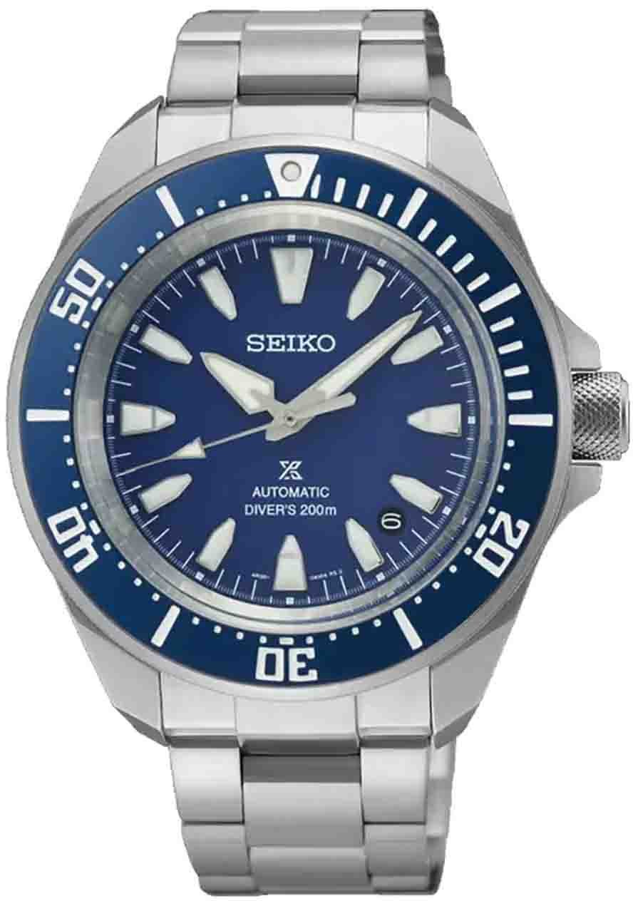 Seiko Seiko Horloge SRPL51K1 Prospex Samurai Staal Automaat 200m Waterdicht met Blauwe Wijzerplaat 41mm Blauw