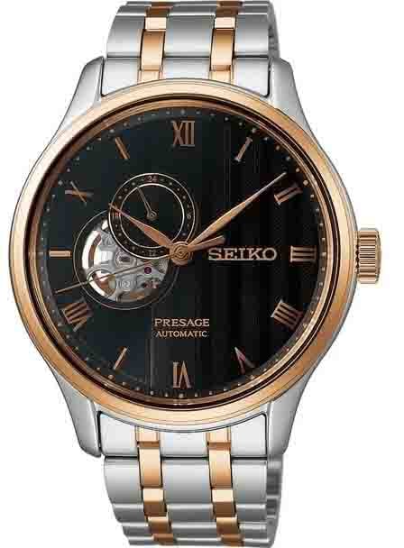 Seiko Seiko Horloge SSA466J1 Presage Japanese Garden Staal Bi-color Rose Automaat Saffierglas 42mm Divers