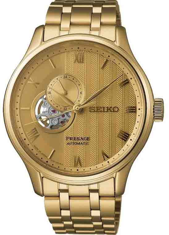 Seiko Seiko Horloge SSA468J1 Presage Japanese Garden Staal met Geelgouden Plating Automaat Saffierglas 42mm Goud