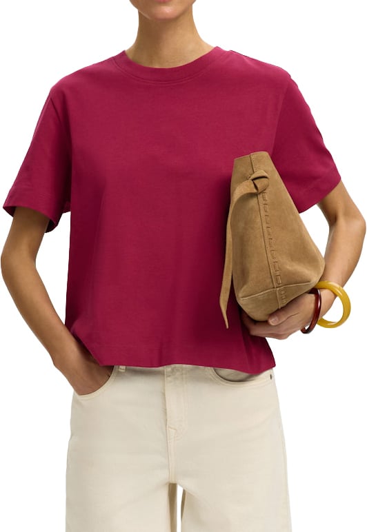 Selected Femme Selected Femme - SLWESSENTIAL SS BOXY TEE NOOS - 16087919 - Anemone Paars