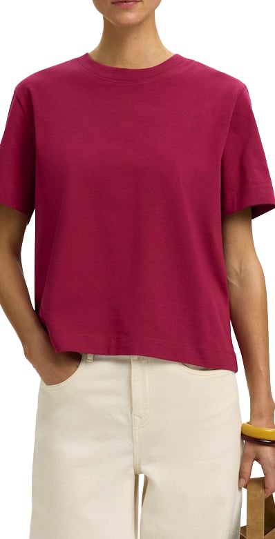 Selected Femme Selected Femme - SLWESSENTIAL SS BOXY TEE NOOS - 16087919 - Anemone Paars