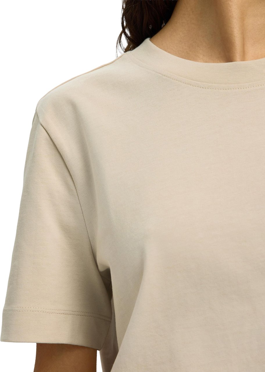 Selected Femme Selected Femme - SLFESSENTIAL SS BOXY TEE NOOS - 16087919 - Oatmeal Grijs
