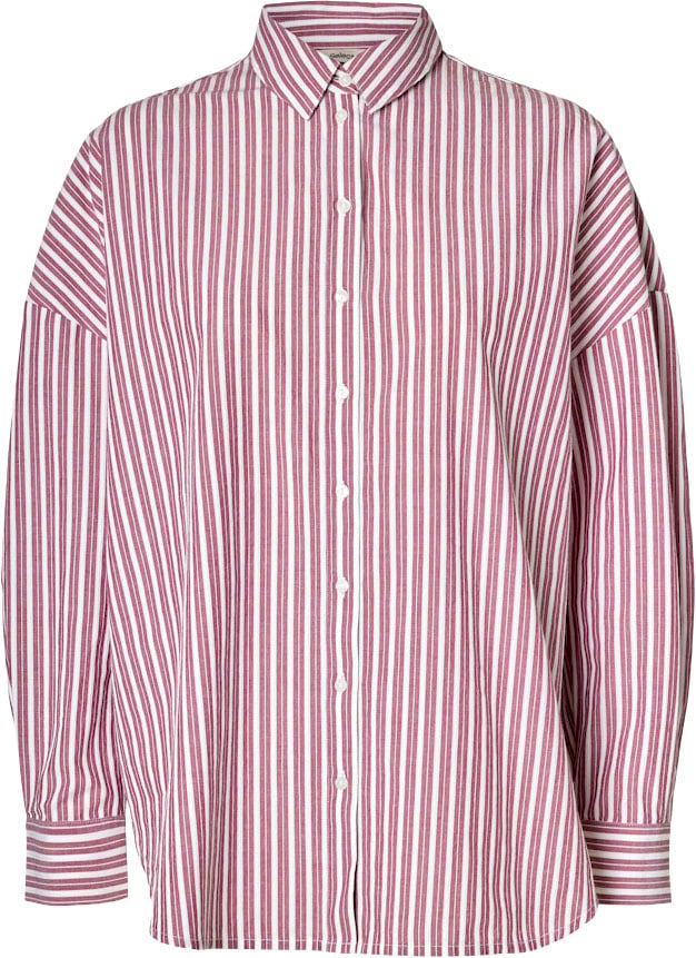 Selected Femme - SLFEMMA-SANNI LS STRIPED SHIRT NOOS - 16088971 - Anemone Stripes Rood