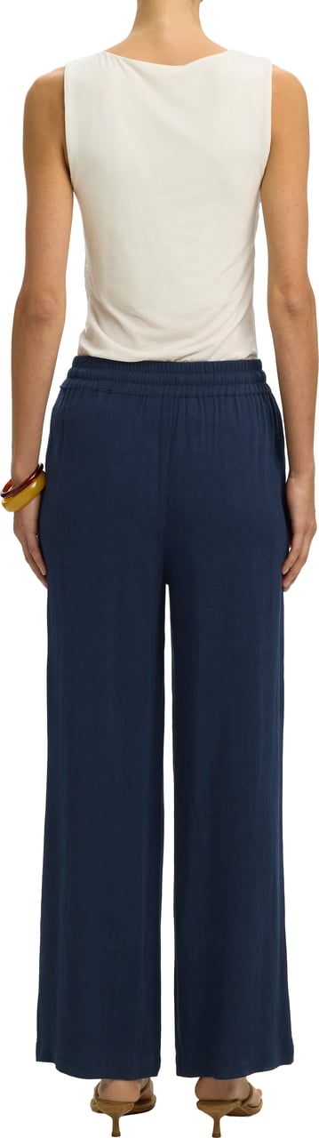 Selected Femme Selected Femme - SLWVIVA-GULIA HW LONG SUN PANT NOOS - 16089062 - Dark Sapphire Blauw