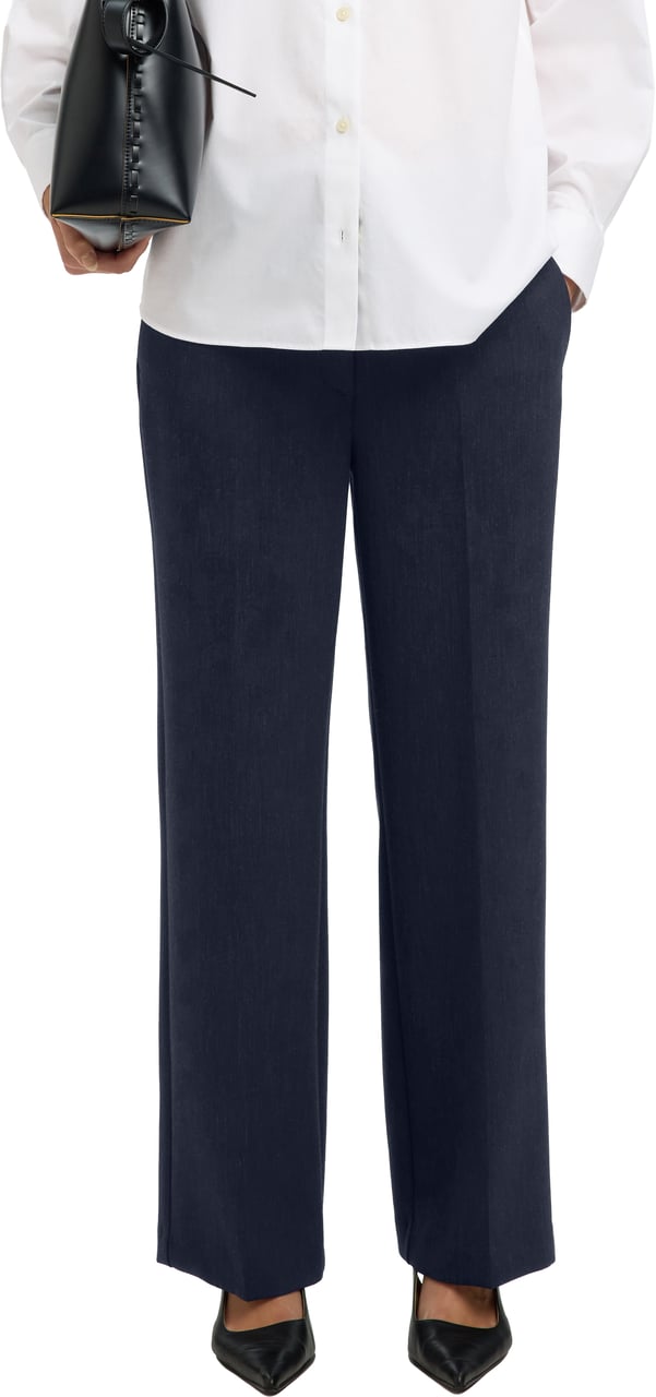 Selected Femme Selected Femme - SLFRITA MW WIDE PANT DARK SAP MEL N - 16090234 - Dark Sapphire Blauw