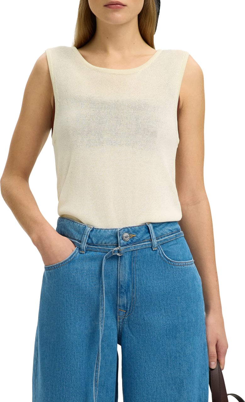 Selected Femme Selected Femme - SLFMOON SUS SL KNIT TOP B - 16093769 - Birch Wit