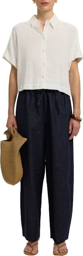 Selected Femme - SLWVIVA SS CROPPED SUN SHIRT NOOS - 16093937 - Sandshell Beige