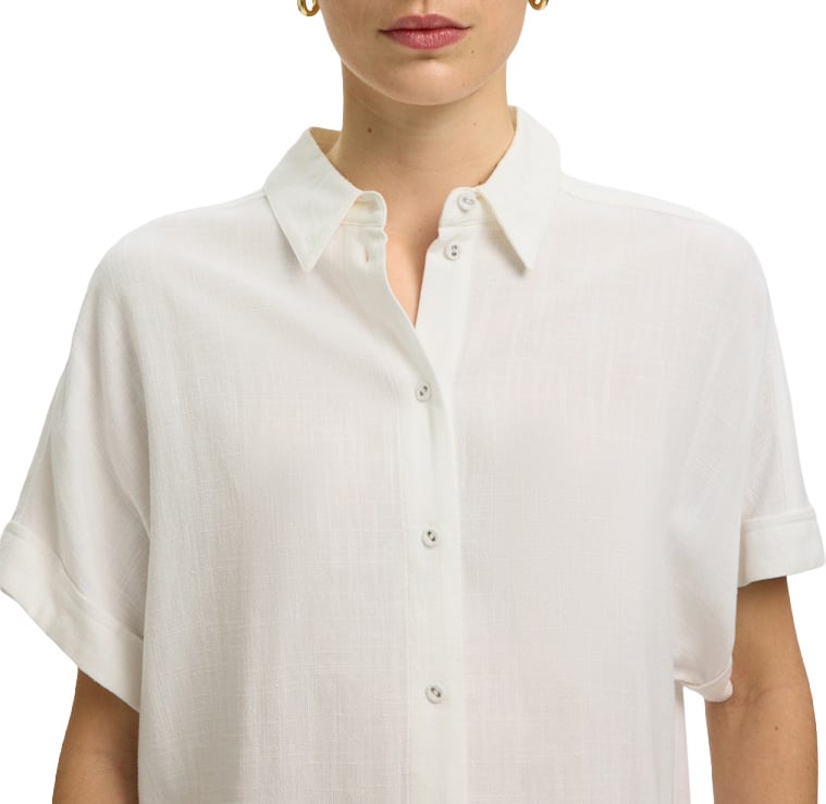 Selected Femme - SLWVIVA SS CROPPED SUN SHIRT NOOS - 16093937 - Sandshell Beige