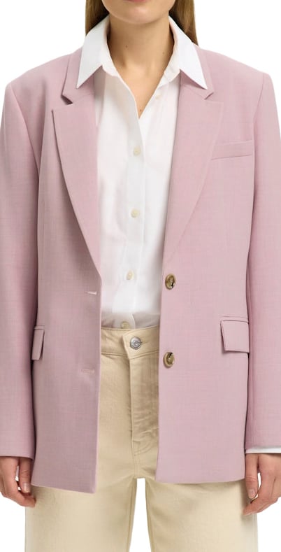 Selected Femme Selected Femme - SLWRITA LS CLASSIC BLAZER MEL NOOS - 16094203 - Bleached Mauve Rood