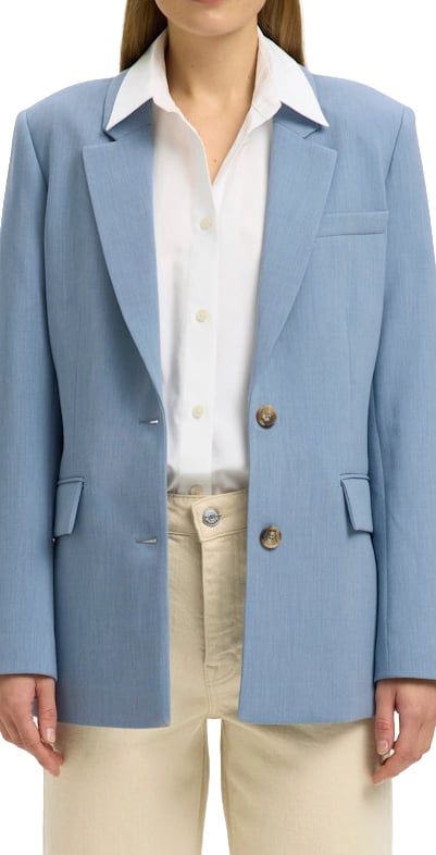 Selected Femme - SLWRITA LS CLASSIC BLAZER MEL NOOS - 16094203 - Dusty Blue Blauw