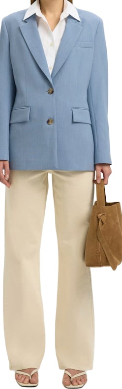 Selected Femme - SLWRITA LS CLASSIC BLAZER MEL NOOS - 16094203 - Dusty Blue Blauw