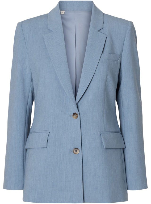 Selected Femme - SLWRITA LS CLASSIC BLAZER MEL NOOS - 16094203 - Dusty Blue Blauw