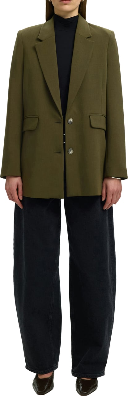 Selected Femme - SLWRITA LS RELAXED BLAZER MEL NOOS - 16094205 - Fir Green Groen