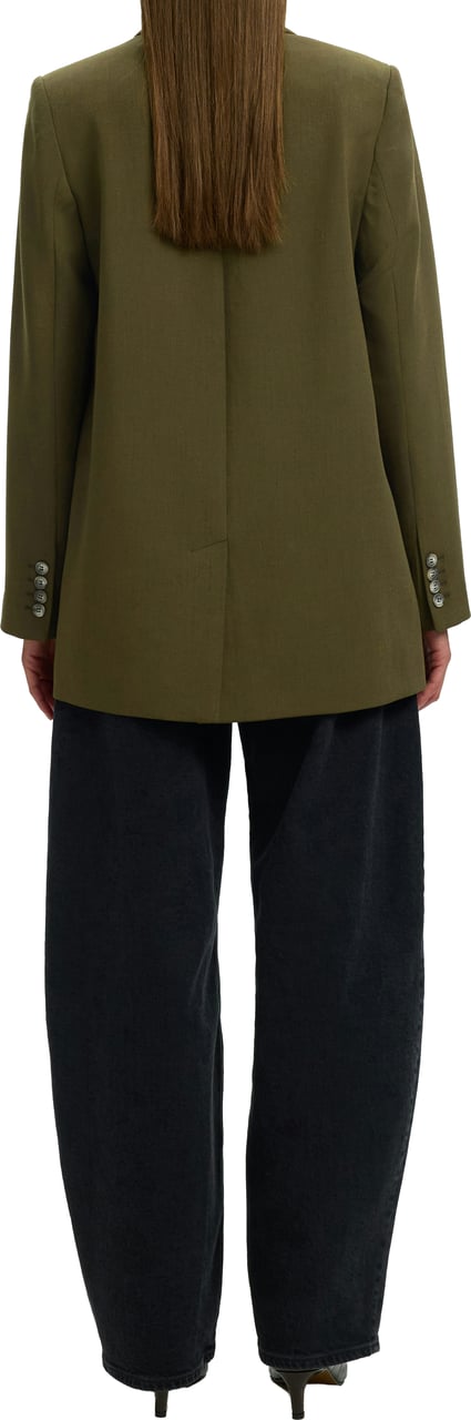 Selected Femme - SLWRITA LS RELAXED BLAZER MEL NOOS - 16094205 - Fir Green Groen