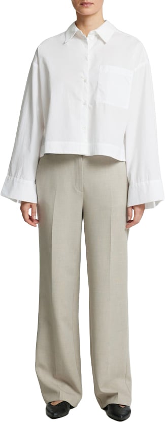 Selected Femme - SLWASTHA LS CROPPED BOXY SHIRT NOOS - 16097269 - Bright White Wit