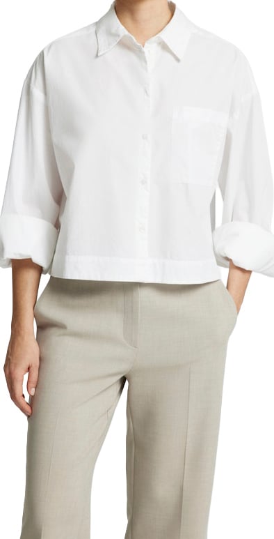 Selected Femme - SLWASTHA LS CROPPED BOXY SHIRT NOOS - 16097269 - Bright White Wit