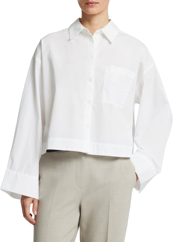 Selected Femme - SLWASTHA LS CROPPED BOXY SHIRT NOOS - 16097269 - Bright White Wit