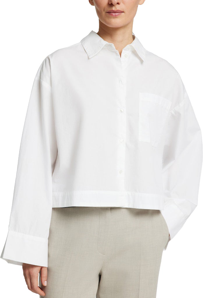 Selected Femme - SLWASTHA LS CROPPED BOXY SHIRT NOOS - 16097269 - Bright White Wit