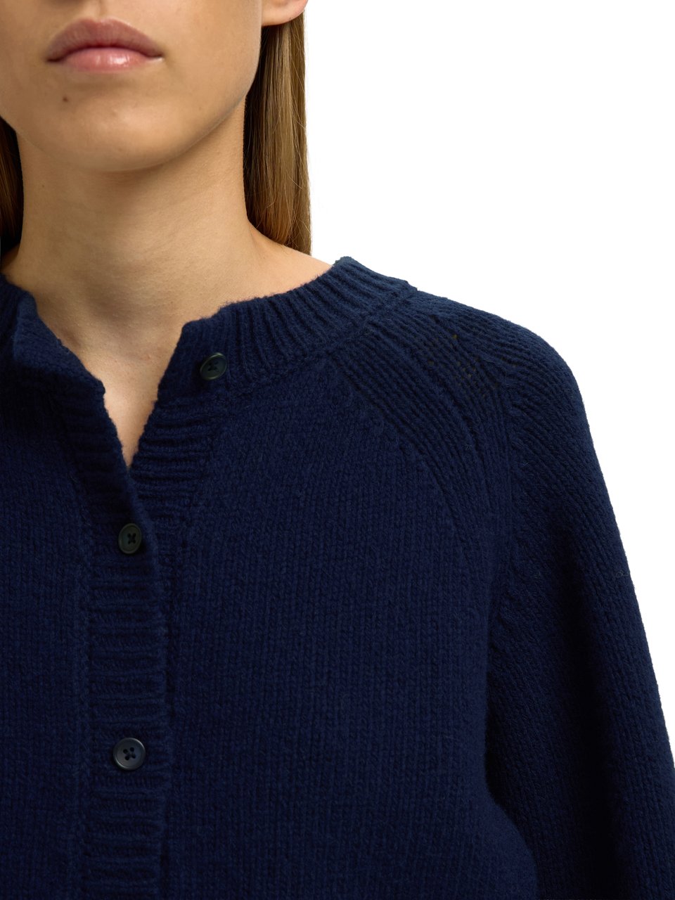 Selected Femme Selected Femme - SLFNORA SHORT LS KNIT O-CARDIGAN - 16099196 - Dark Sapphire Blauw