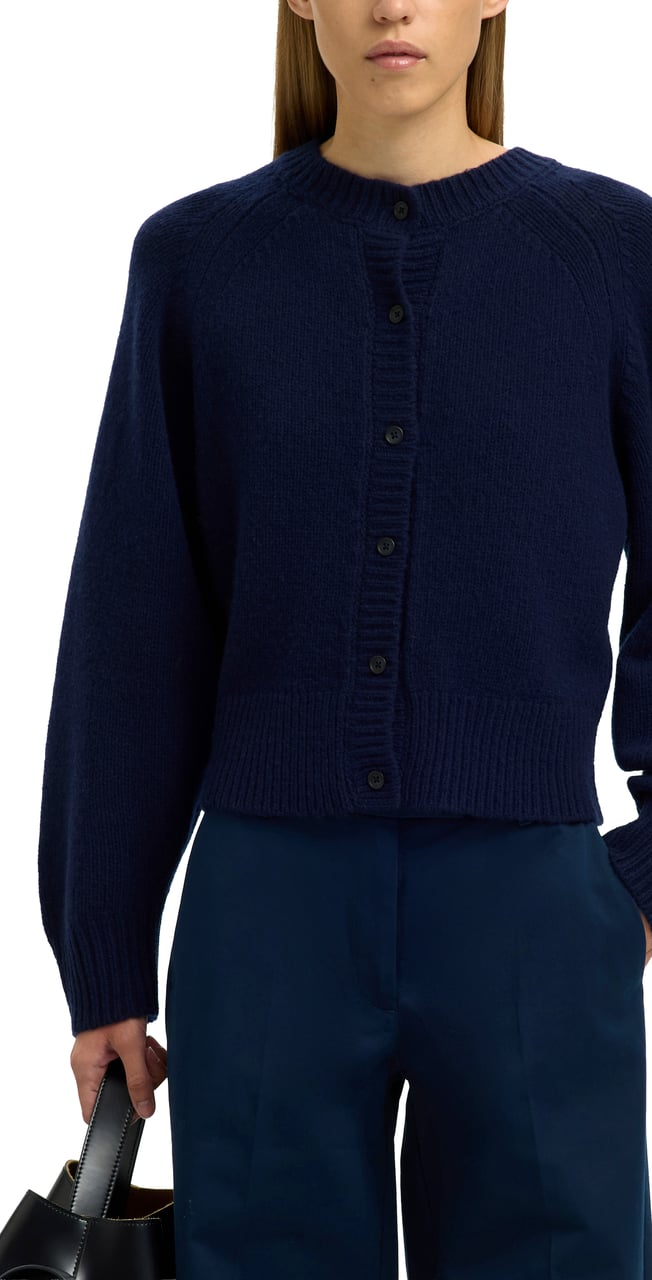 Selected Femme Selected Femme - SLFNORA SHORT LS KNIT O-CARDIGAN - 16099196 - Dark Sapphire Blauw