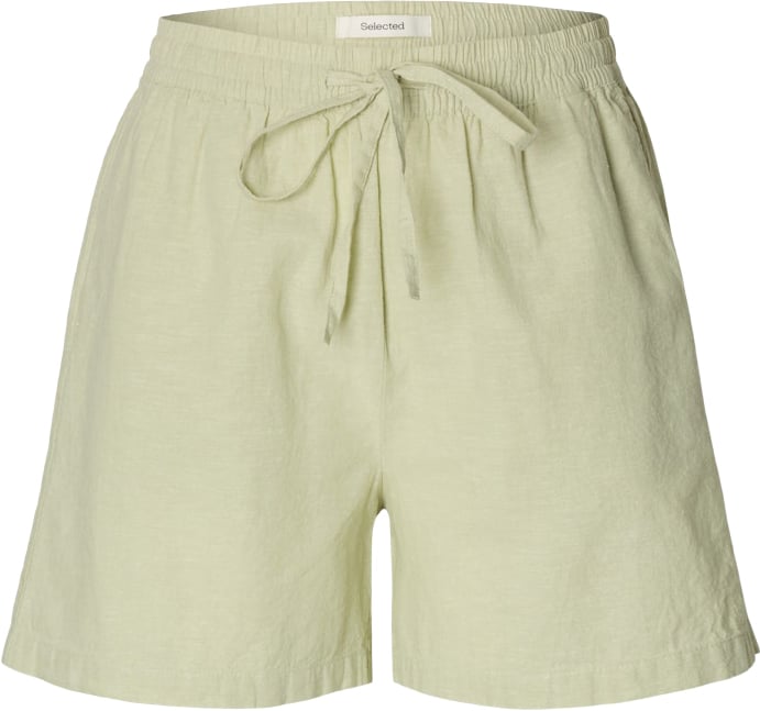 Selected Femme - SLWLUISA-LINNIE LINEN BLEND SHORTS - 16099902 - Lint Groen