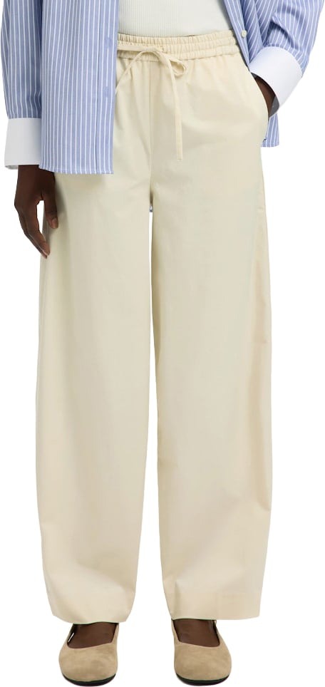 Selected Femme Selected Femme - SLFLOOSE BARREL JUMA HW PANT - 16099971 - Birch Wit