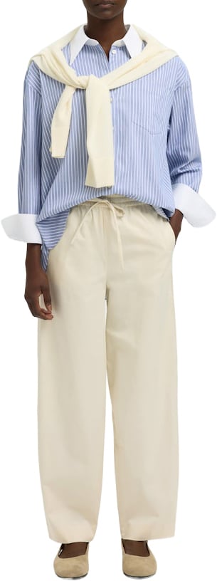 Selected Femme Selected Femme - SLFLOOSE BARREL JUMA HW PANT - 16099971 - Birch Wit