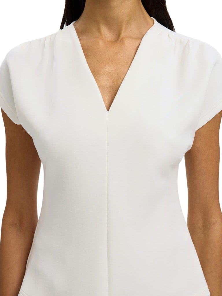Selected Femme Selected Femme - SLWTENNY SS V-NECK GATHERED TOP NOO - 16100042 - Snow White Wit