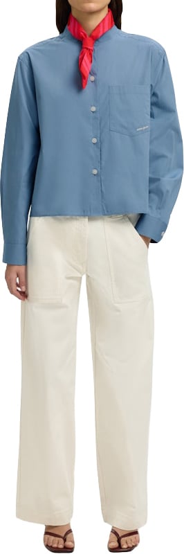 Selected Femme - SLFHOTEL AMOUR RELAXED LS SHIRT - 16100576 - Dusty Blue Blauw