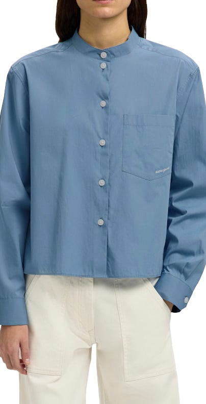 Selected Femme - SLFHOTEL AMOUR RELAXED LS SHIRT - 16100576 - Dusty Blue Blauw
