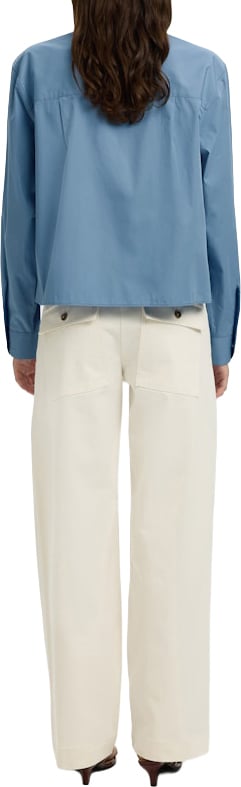Selected Femme - SLFHOTEL AMOUR RELAXED LS SHIRT - 16100576 - Dusty Blue Blauw