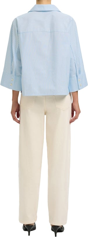 Selected Femme - SLFESTER OVERSIZE 3/4 SHIRT B - 16100618 - Malibue Blue Blauw