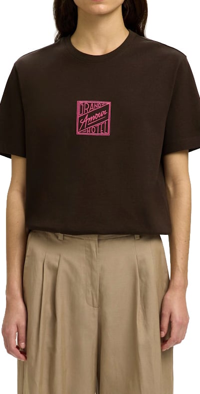 Selected Femme Selected Femme - SLFRELAXED BROOK SS HOTEL AMOUR TEE - 16100860 - Delicioso Bruin