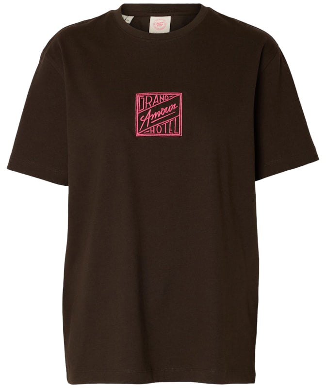 Selected Femme Selected Femme - SLFRELAXED BROOK SS HOTEL AMOUR TEE - 16100860 - Delicioso Bruin
