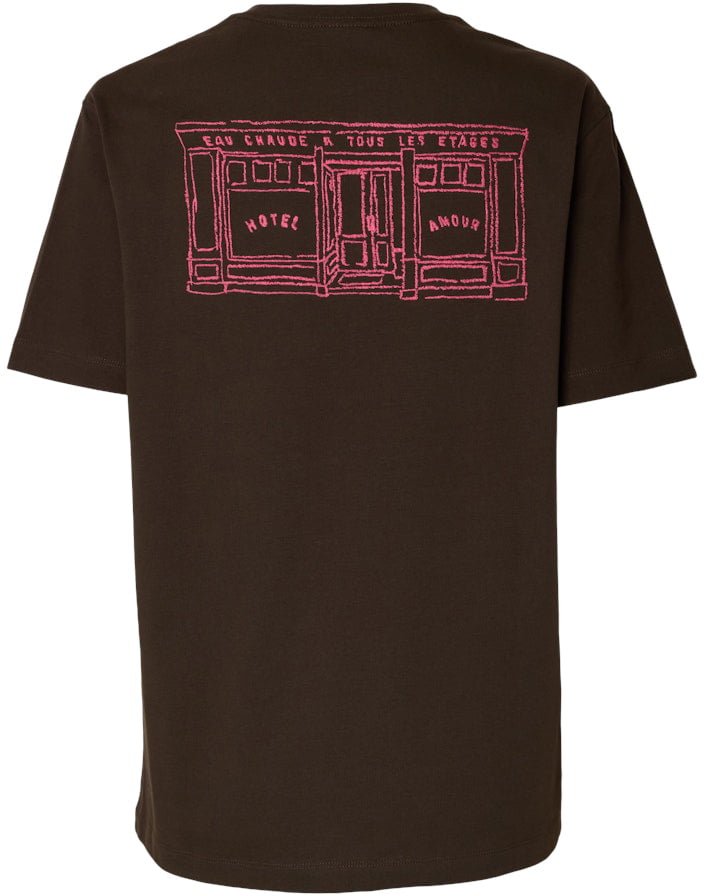 Selected Femme Selected Femme - SLFRELAXED BROOK SS HOTEL AMOUR TEE - 16100860 - Delicioso Bruin