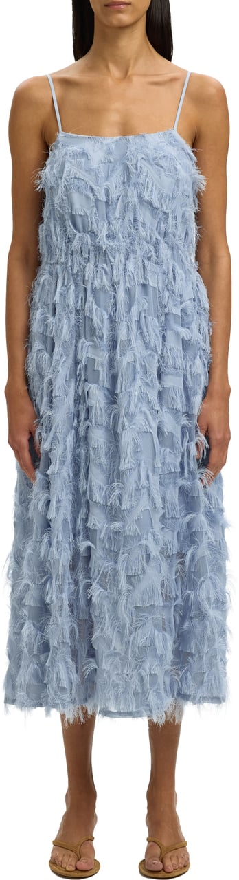 Selected Femme Selected Femme - SLFMYLINE REGULAR MIDI STRAP DRESS - 16100869 - Dusty Blue Blauw