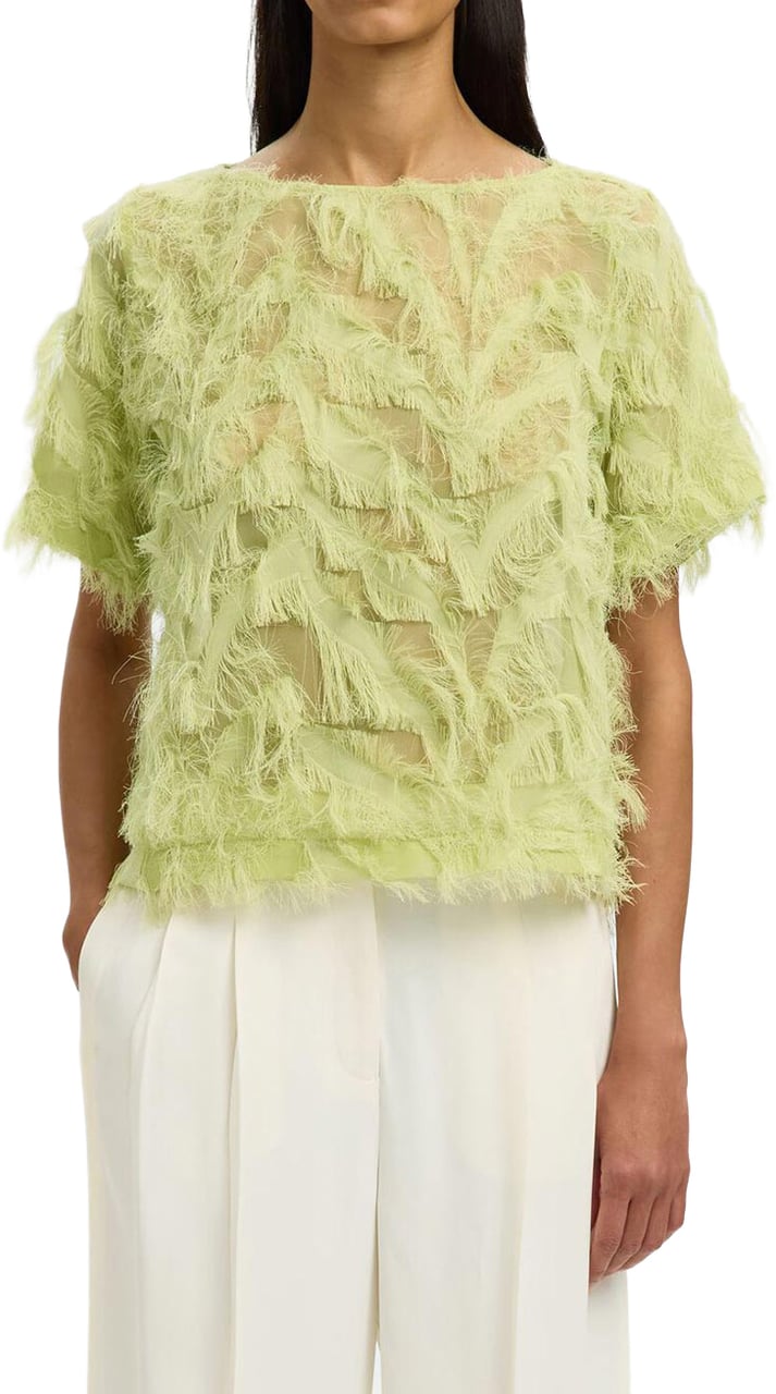 Selected Femme Selected Femme - SLFMYLINE SS BOAT NECK TOP B - 16101005 - Lint Groen