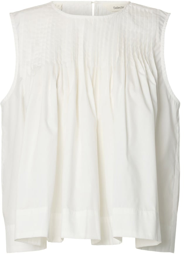 Selected Femme Selected Femme - SLFSOPHIA SL PLEATED TOP B - 16101312 - Snow White Wit