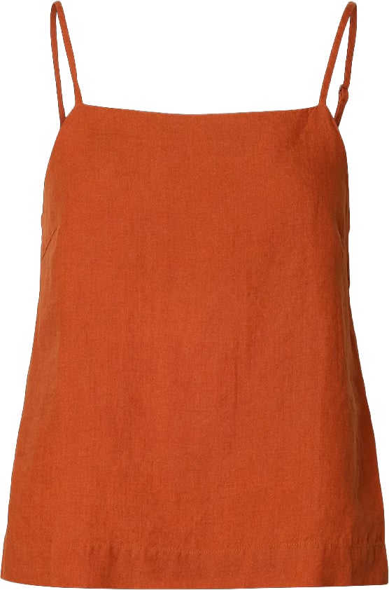 Selected Femme - SLFLINNA LINEN STRAP TOP B - 16101388 - Potters Clay Oranje