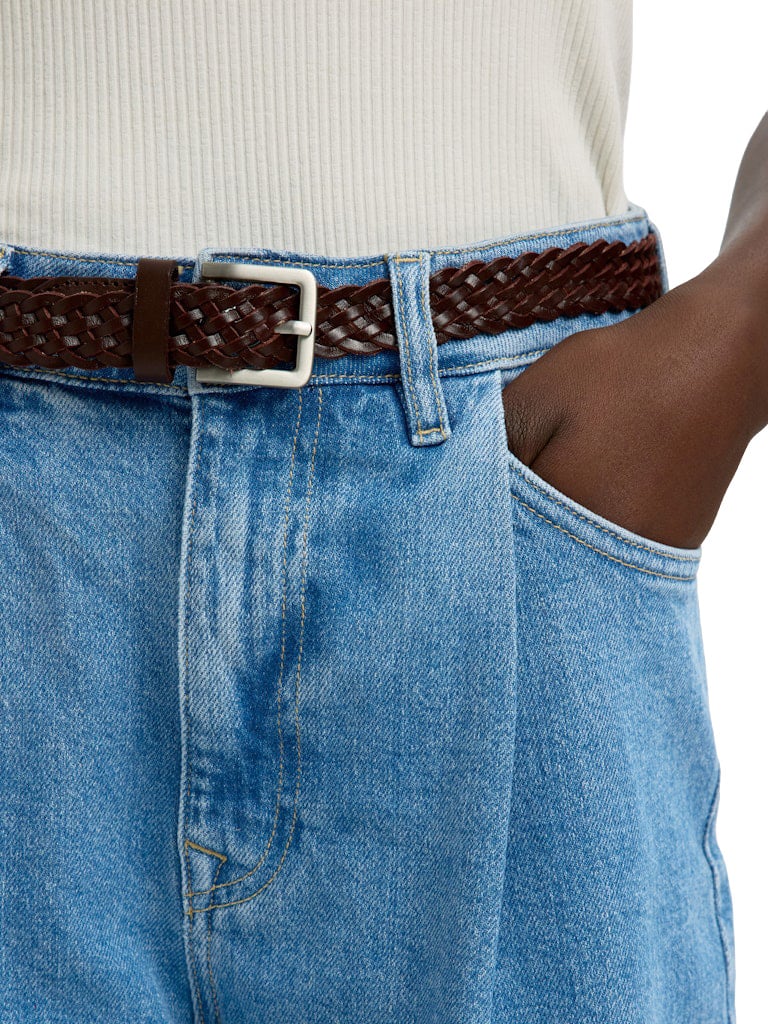 Selected Femme - SLFWIDE MERLE-KORI HW DENIM SHORTS - 16101431 - Light Blue Denim Blauw