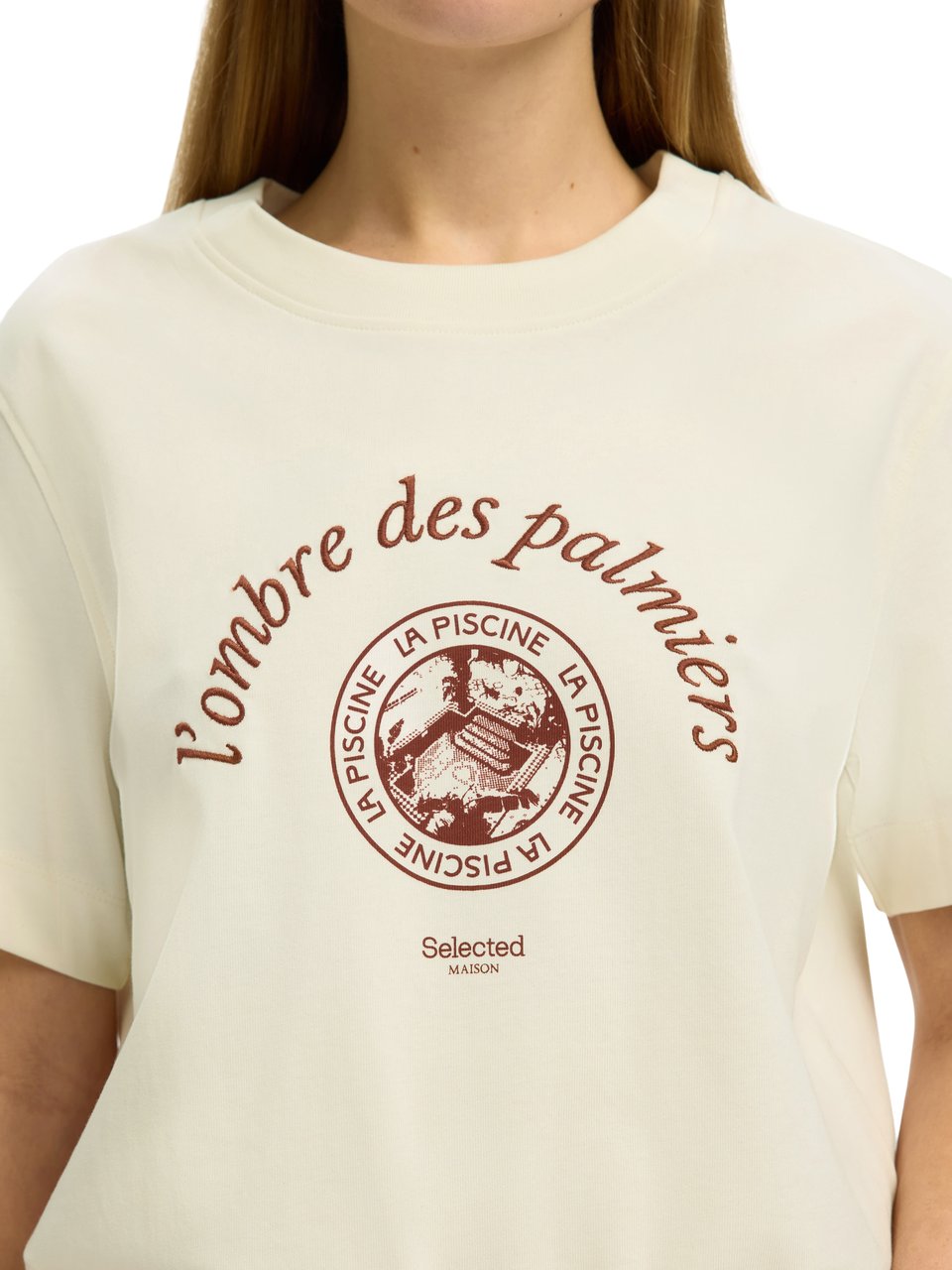 Selected Femme Selected Femme - SLFELISA SS TEE - 16101473 - Egret Potters Clay Wit