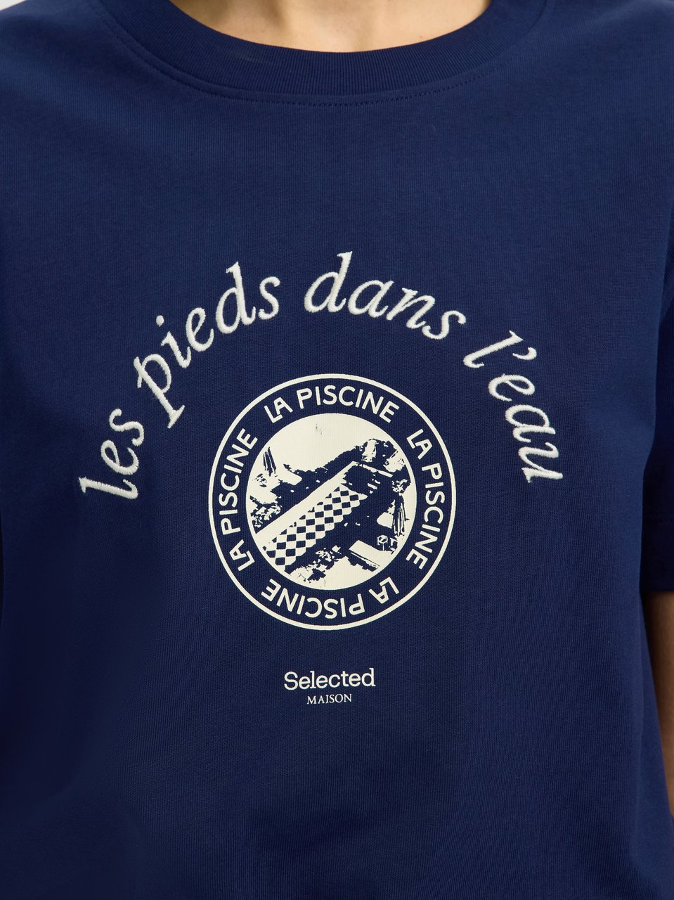 Selected Femme Selected Femme - SLFELISA SS TEE - 16101473 - Ocean Cavern Egret Blauw