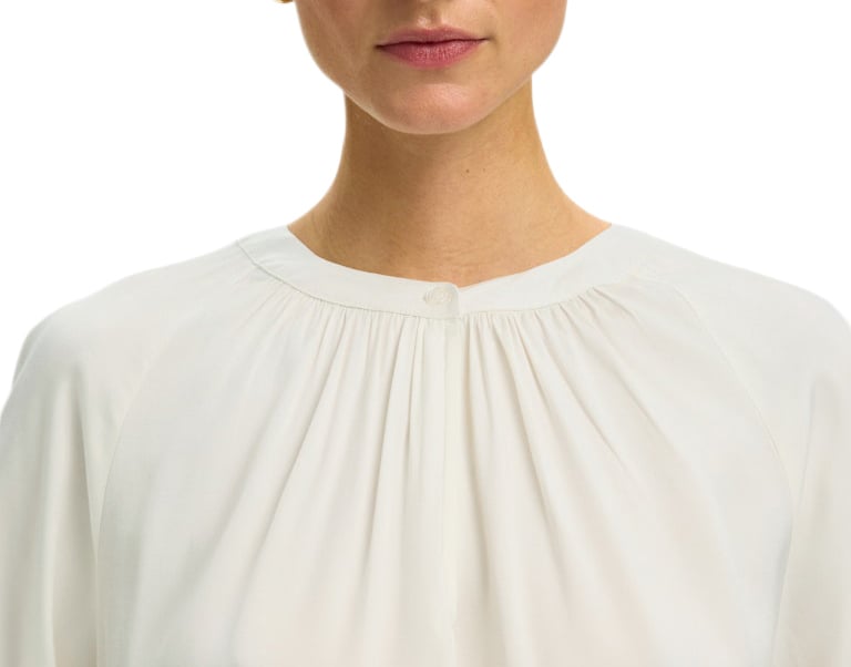 Selected Femme - SLWJONNA LS TOP - 16101819 - Egret Wit