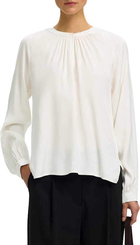 Selected Femme - SLWJONNA LS TOP - 16101819 - Egret Wit
