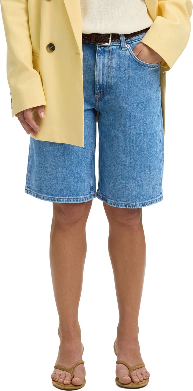 Selected Femme - SLFevelyn kori HW light blu denim shorts - 16102621 - Light Blue Denim Blauw