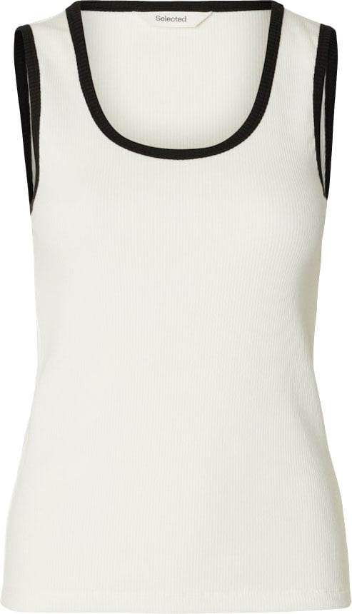 Selected Femme - SLWANNA CONTRAST SL TOP EX - 16102860 - Snow White Wit