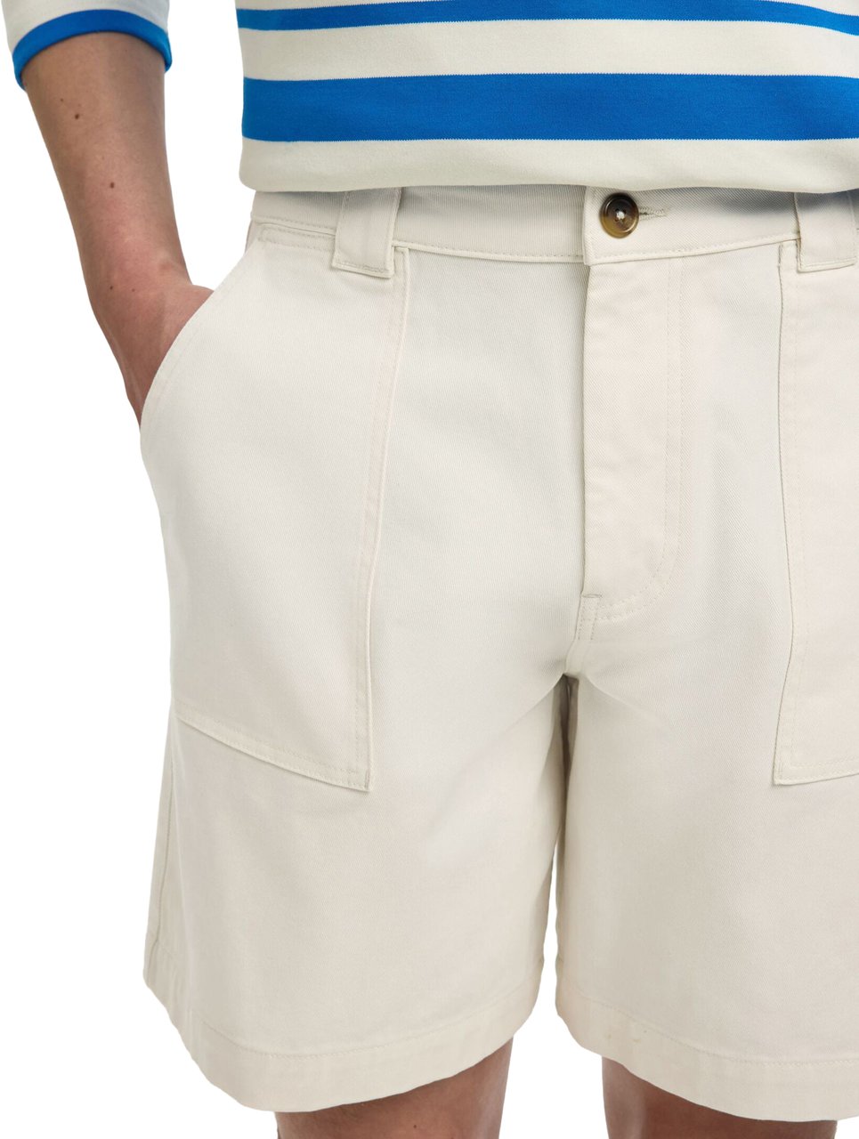 Selected Homme Short Loose Hotel Amour Egret Divers